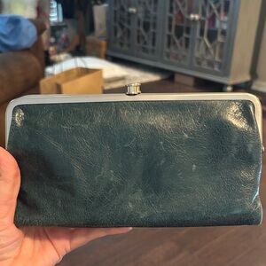 Elegant Green Leather Clutch